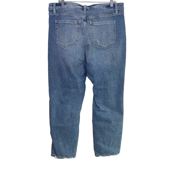 Lane Bryant Magic Waist High Rise Straight Distressed Crop Stretch Jean 16 Blue - Picture 4 of 15